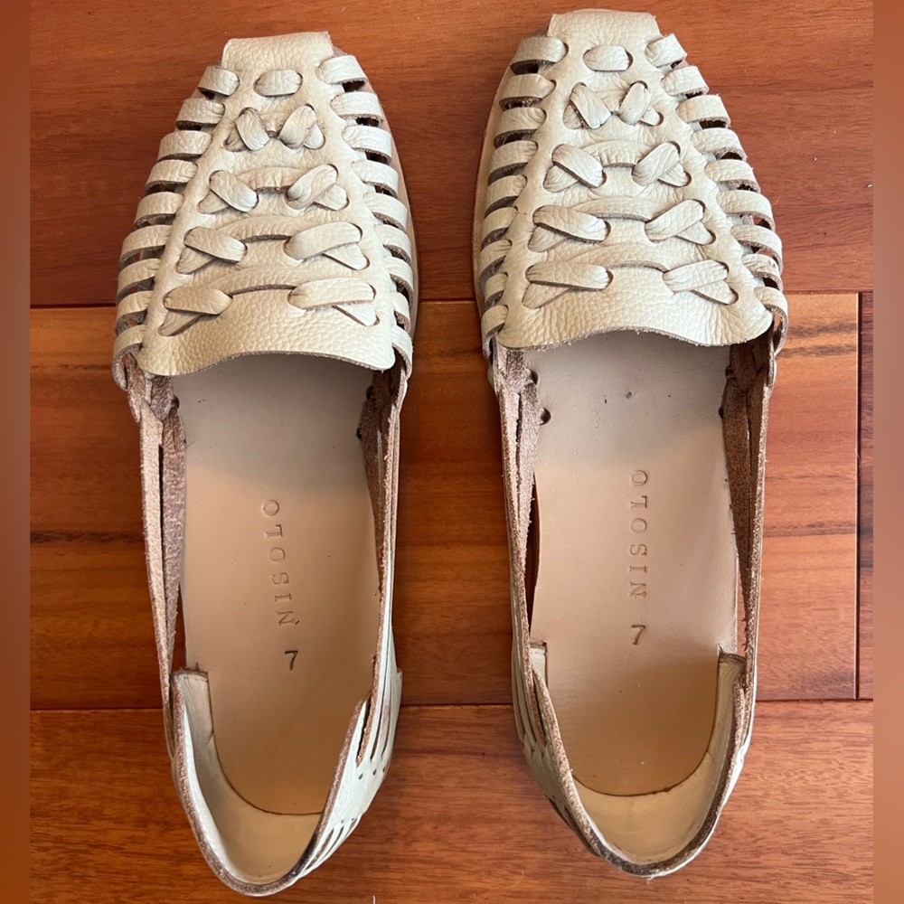 Nisolo huarache sandals bone size 7